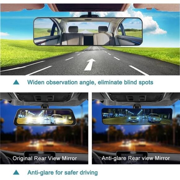 Anti Glare Rear View Mirror for Car,Clip on Wide Angle Panoramic Rearview Mirror - Picture 2 of 8